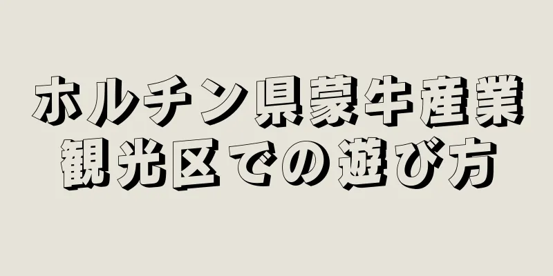 ホルチン県蒙牛産業観光区での遊び方