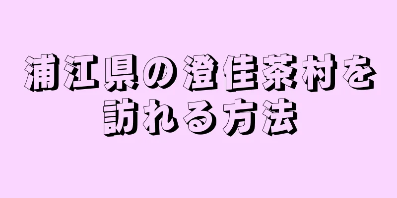 浦江県の澄佳茶村を訪れる方法