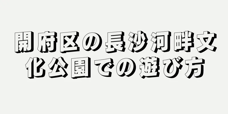 開府区の長沙河畔文化公園での遊び方