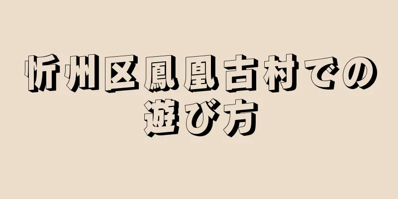 忻州区鳳凰古村での遊び方