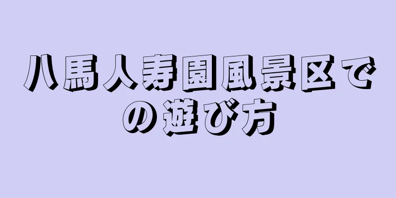 八馬人寿園風景区での遊び方