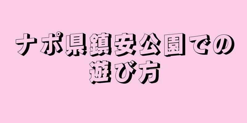 ナポ県鎮安公園での遊び方