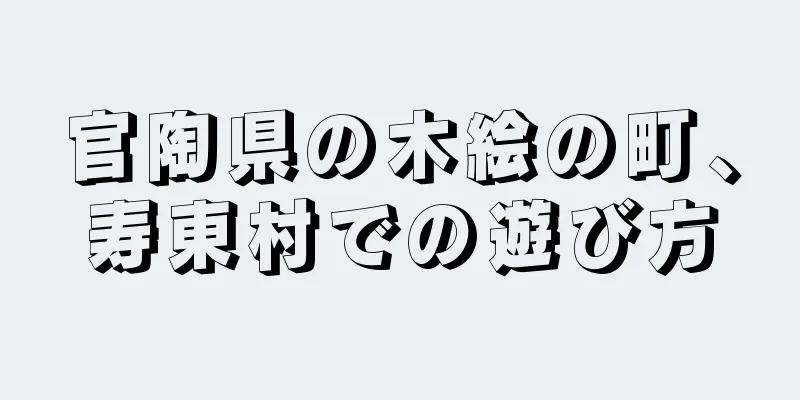 官陶県の木絵の町、寿東村での遊び方