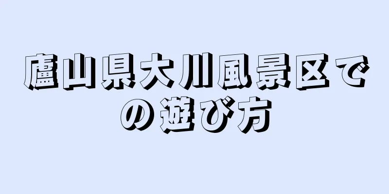 廬山県大川風景区での遊び方