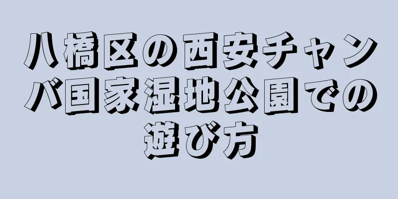 八橋区の西安チャンバ国家湿地公園での遊び方