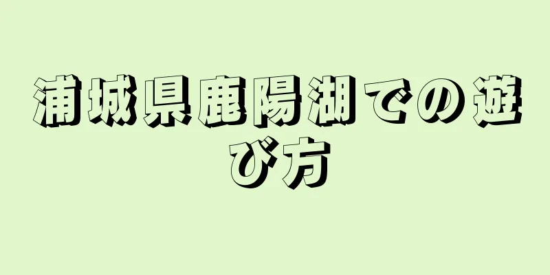 浦城県鹿陽湖での遊び方