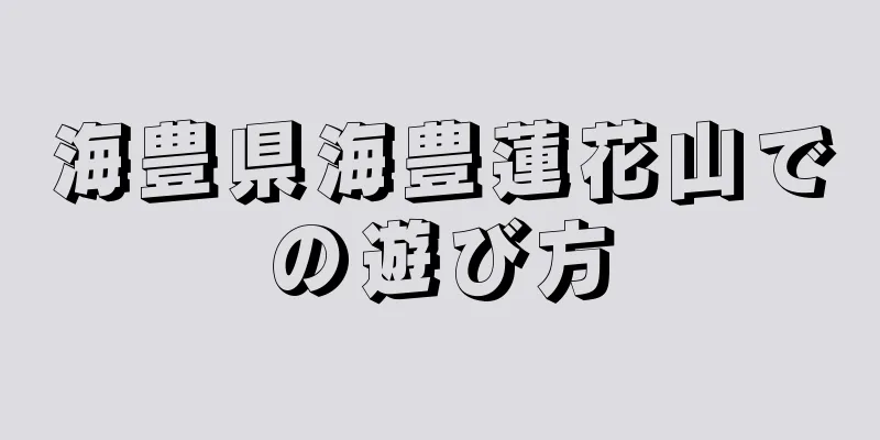 海豊県海豊蓮花山での遊び方