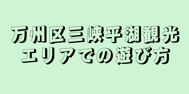 万州区三峡平湖観光エリアでの遊び方