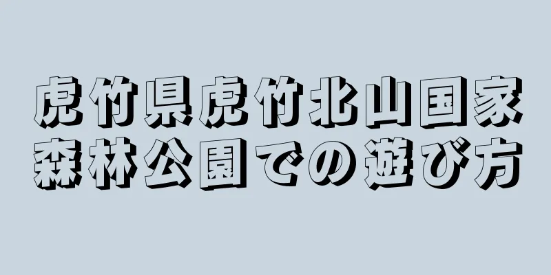 虎竹県虎竹北山国家森林公園での遊び方