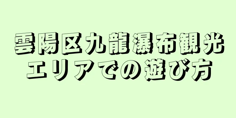 雲陽区九龍瀑布観光エリアでの遊び方