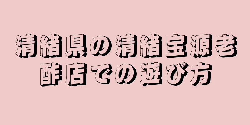 清緒県の清緒宝源老酢店での遊び方