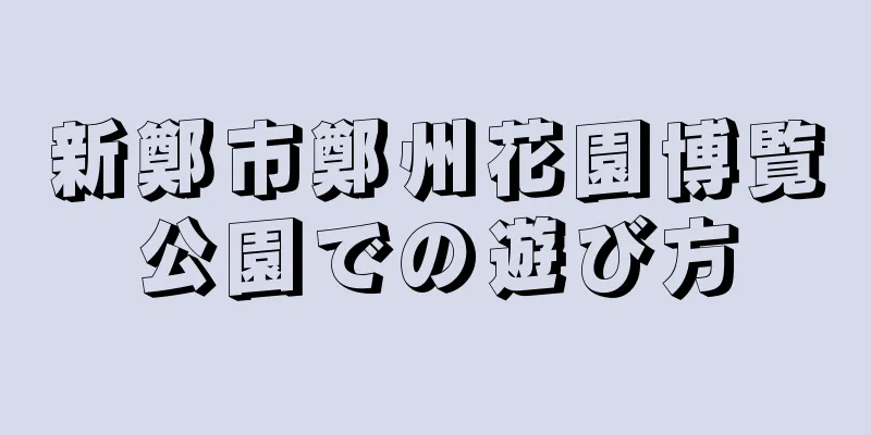 新鄭市鄭州花園博覧公園での遊び方