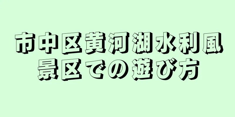 市中区黄河湖水利風景区での遊び方