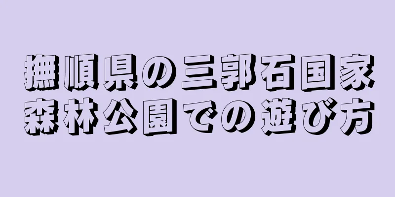 撫順県の三郭石国家森林公園での遊び方