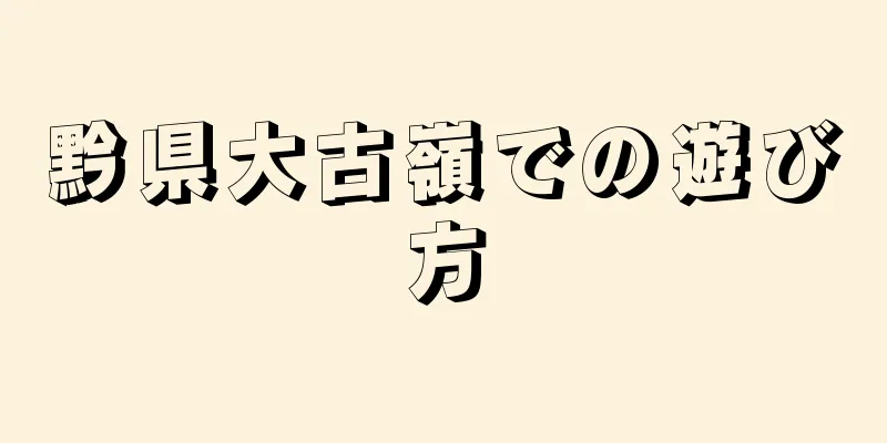 黔県大古嶺での遊び方