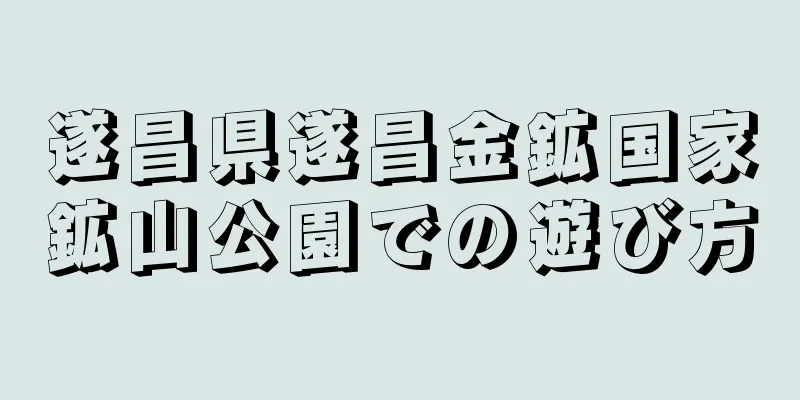 遂昌県遂昌金鉱国家鉱山公園での遊び方