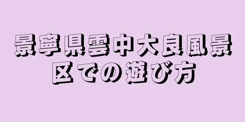 景寧県雲中大良風景区での遊び方