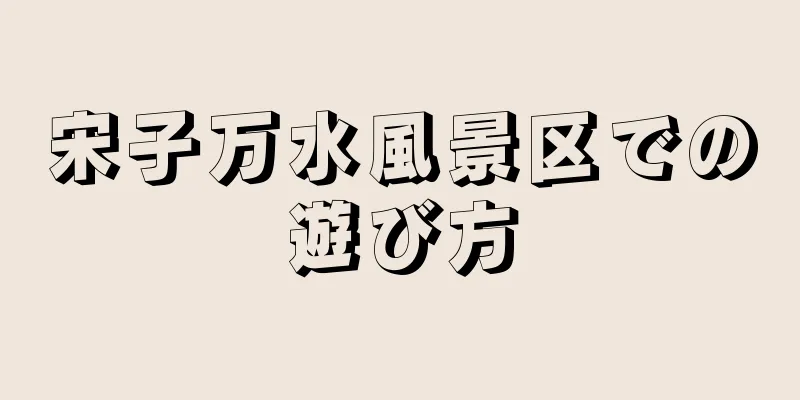 宋子万水風景区での遊び方
