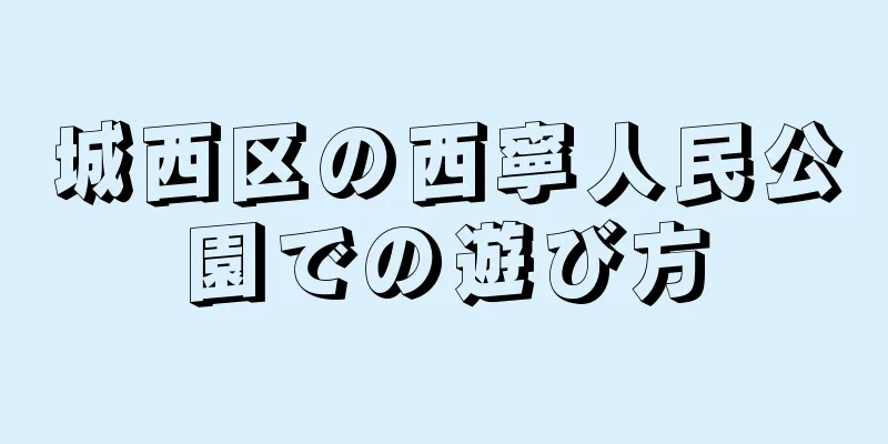 城西区の西寧人民公園での遊び方