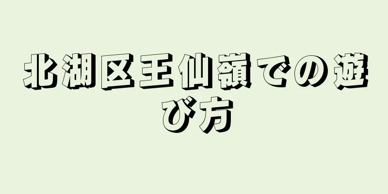 北湖区王仙嶺での遊び方