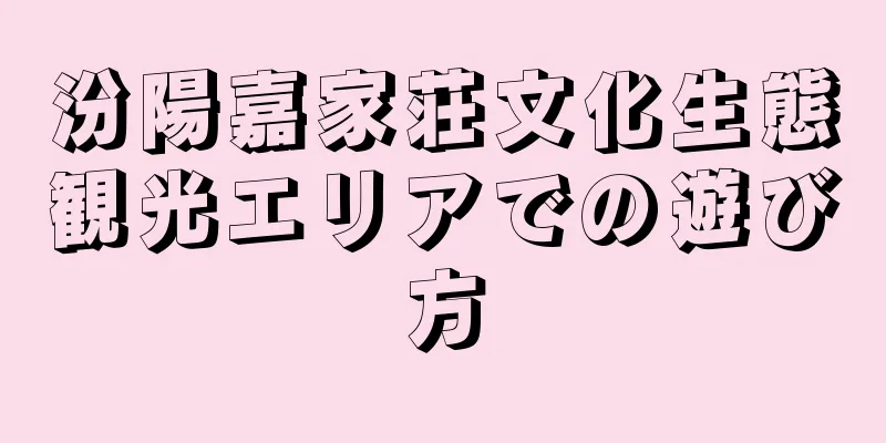 汾陽嘉家荘文化生態観光エリアでの遊び方