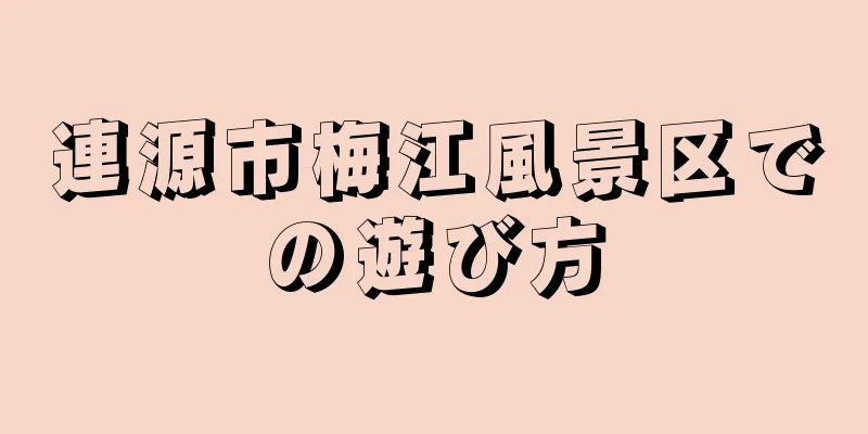 連源市梅江風景区での遊び方