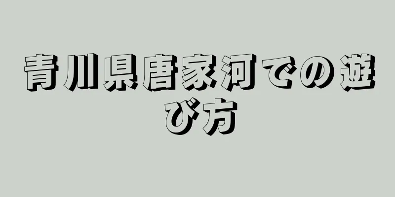 青川県唐家河での遊び方