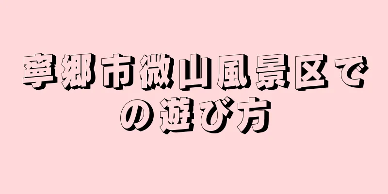 寧郷市微山風景区での遊び方