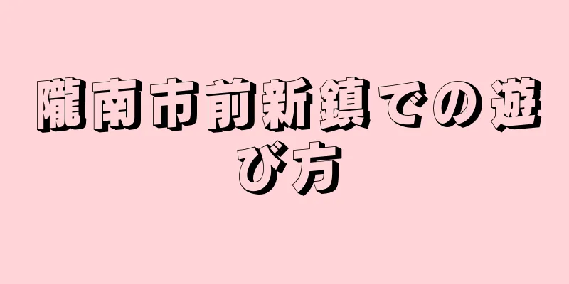 隴南市前新鎮での遊び方