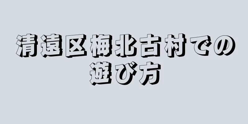 清遠区梅北古村での遊び方