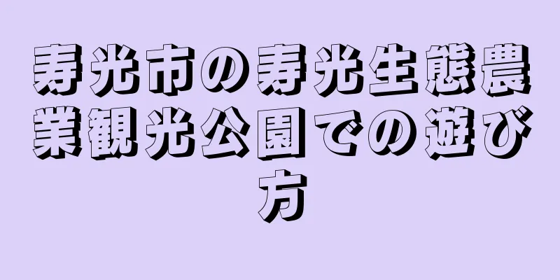 寿光市の寿光生態農業観光公園での遊び方