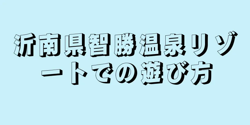 沂南県智勝温泉リゾートでの遊び方
