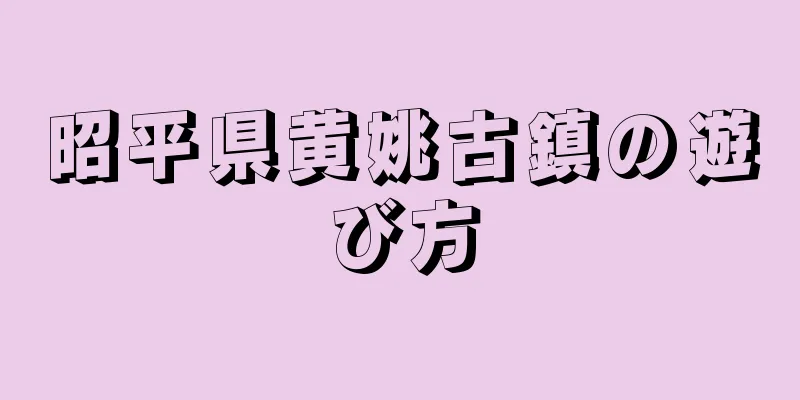 昭平県黄姚古鎮の遊び方