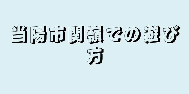 当陽市関嶺での遊び方