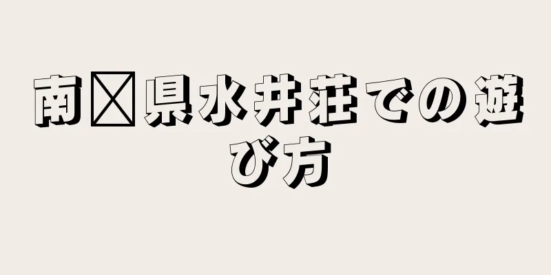 南漳県水井荘での遊び方
