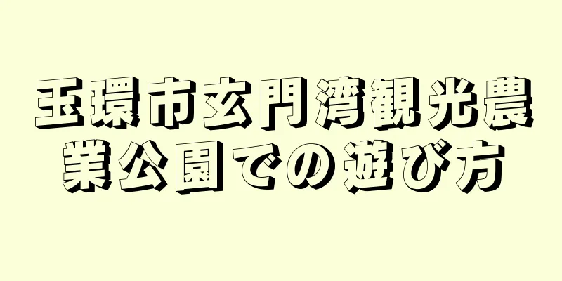 玉環市玄門湾観光農業公園での遊び方