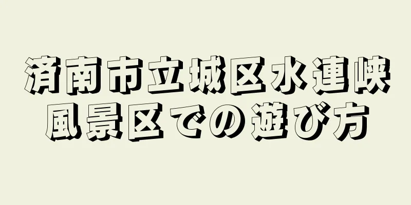 済南市立城区水連峡風景区での遊び方