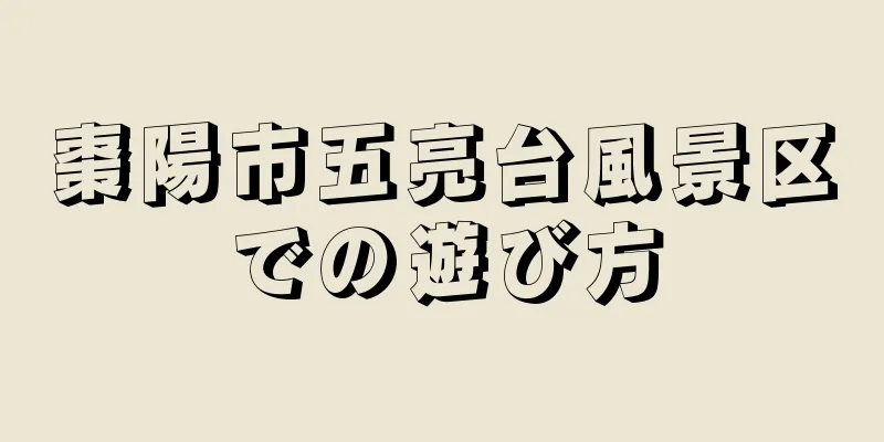 棗陽市五亮台風景区での遊び方