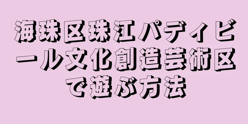 海珠区珠江パディビール文化創造芸術区で遊ぶ方法