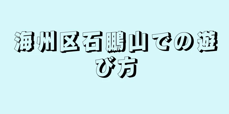 海州区石鵬山での遊び方