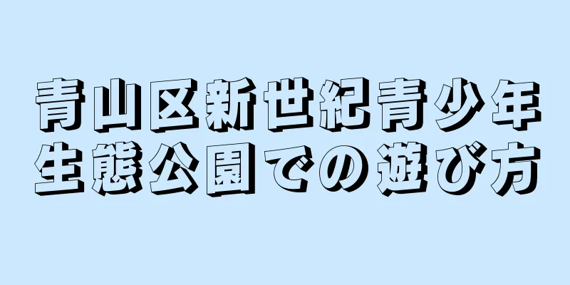 青山区新世紀青少年生態公園での遊び方