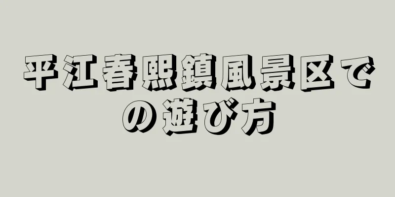平江春熙鎮風景区での遊び方