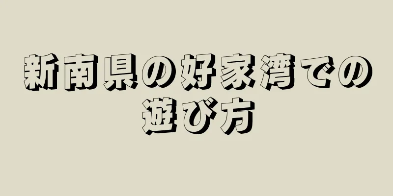 新南県の好家湾での遊び方