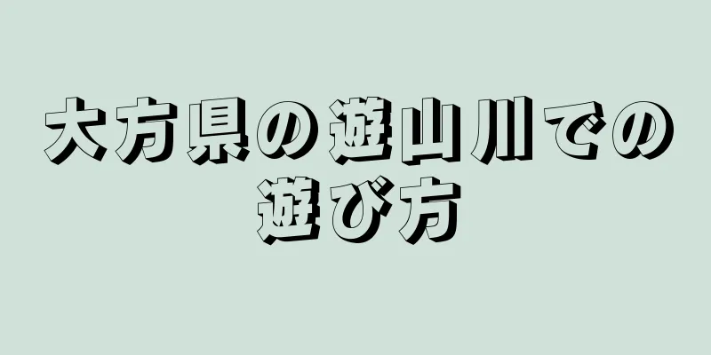大方県の遊山川での遊び方