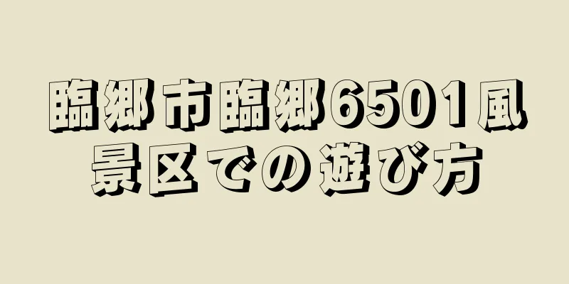 臨郷市臨郷6501風景区での遊び方