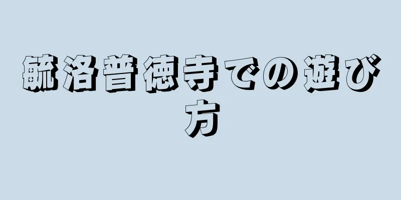 毓洛普徳寺での遊び方