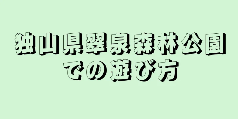 独山県翠泉森林公園での遊び方