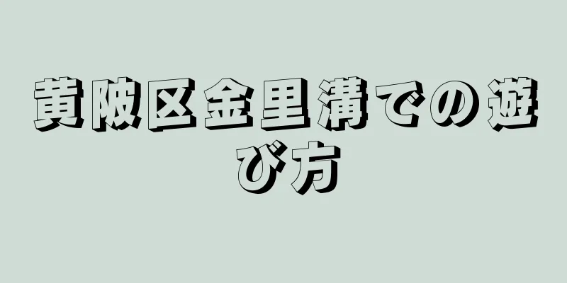 黄陂区金里溝での遊び方