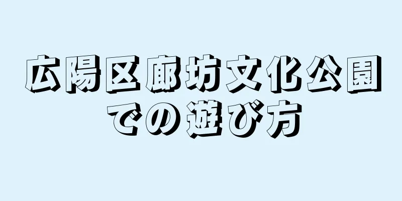 広陽区廊坊文化公園での遊び方