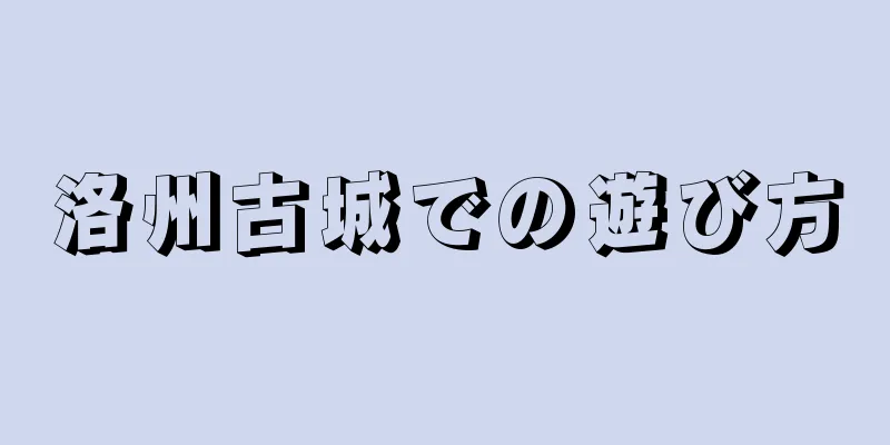 洛州古城での遊び方